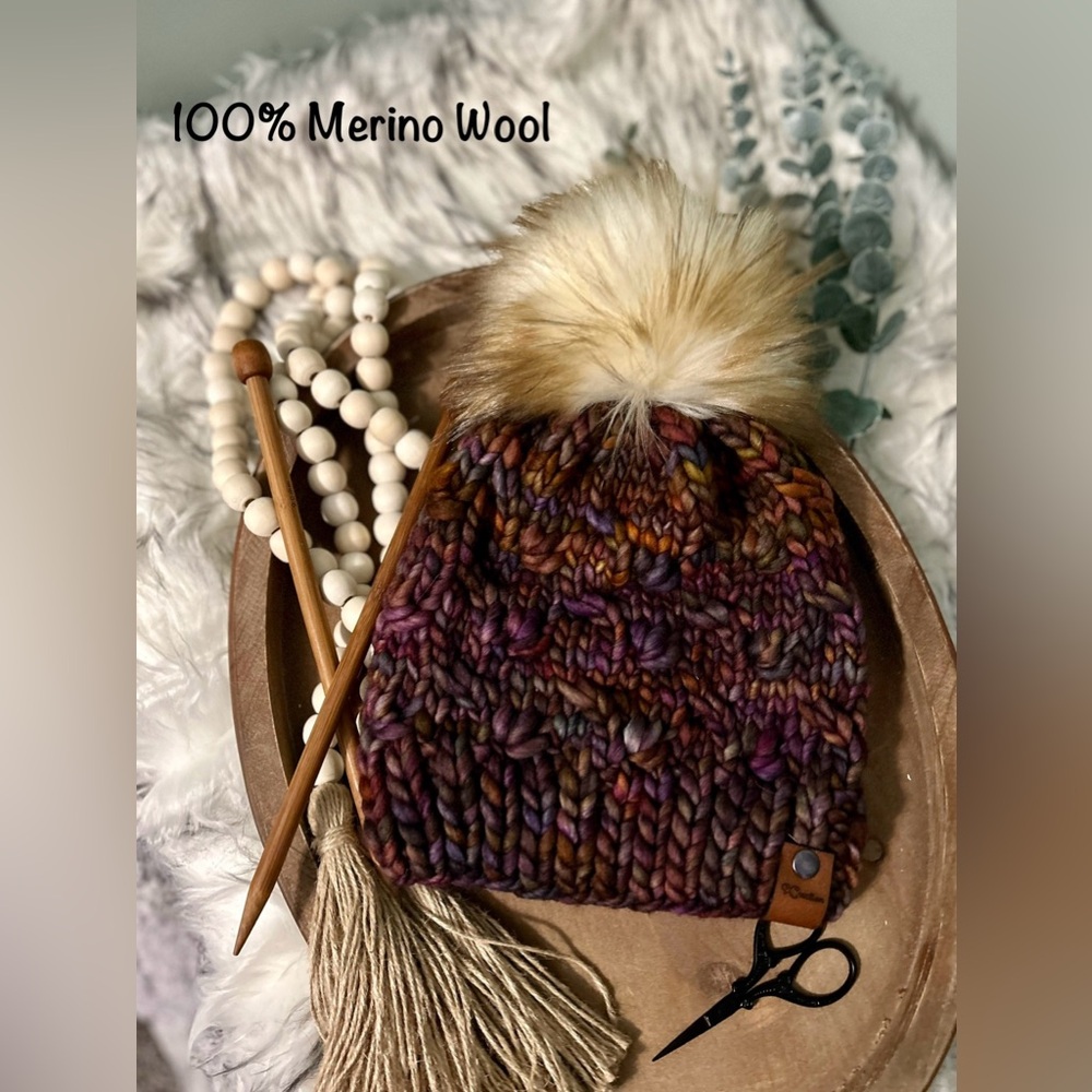 Hand knit beanie